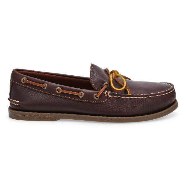 Chaussure bateau en cuir Authentic Original 1-Eye pour homme - Bourgogne