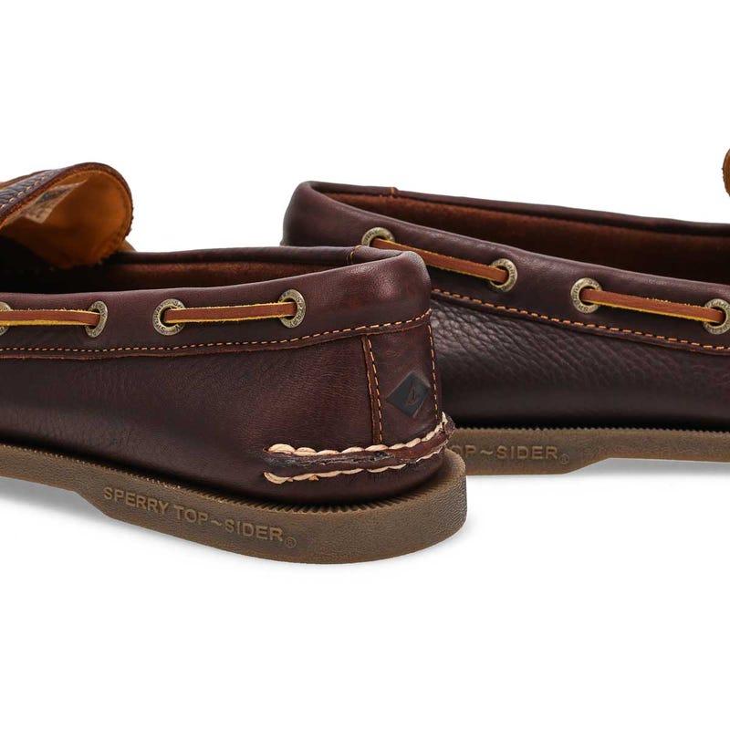 Chaussure bateau en cuir Authentic Original 1-Eye pour homme - Bourgogne