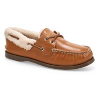 Women's Authentic Original 2-Eye Leather Cozy  Boat Shoe - Tan