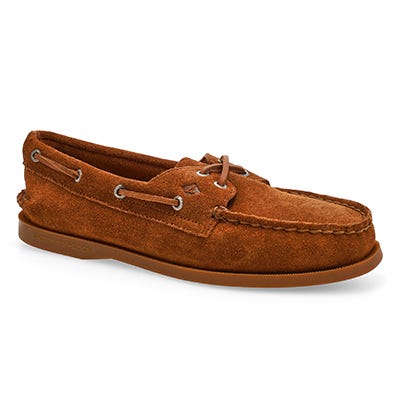 Chaussure bateau en cuir pour femmes A/O 2-Eye – suède brun