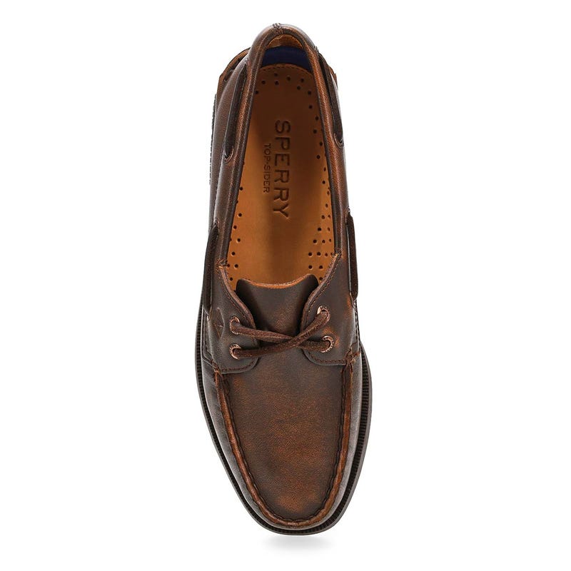 Chaussure bateau pour femmes A/O 2-Eye en cuir – Brun foncé