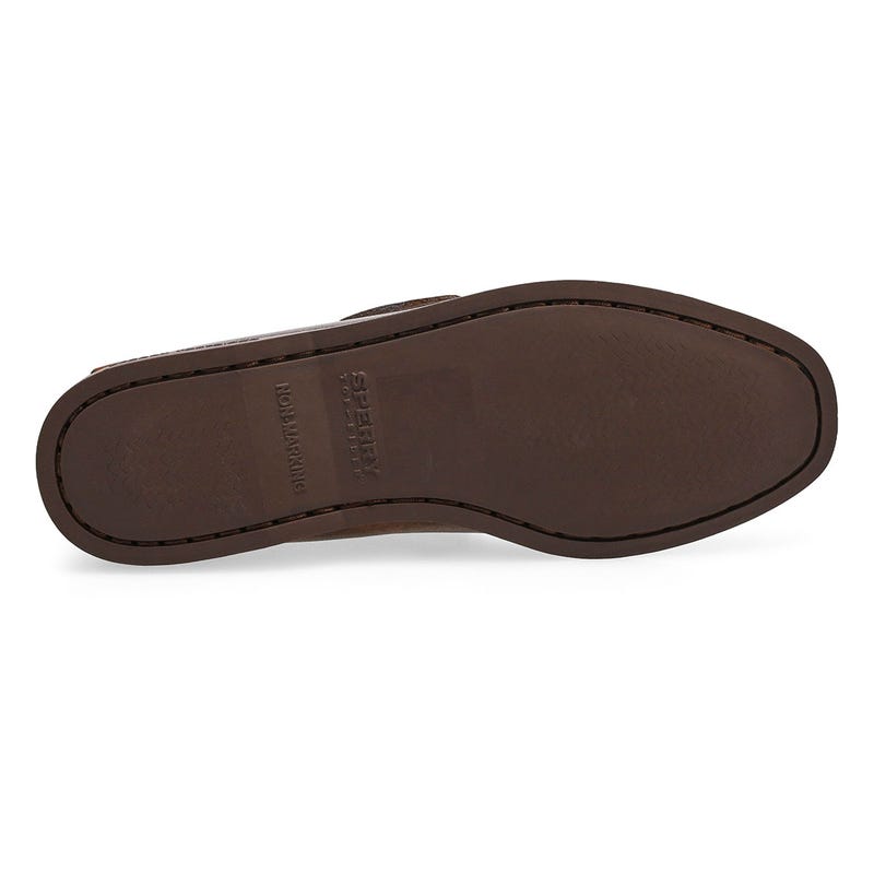 Chaussure bateau pour femmes A/O 2-Eye en cuir – Brun foncé