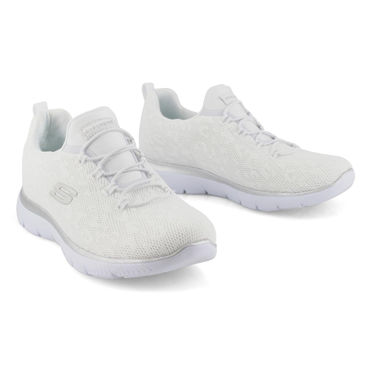 Skechers Women's Summits Sneaker - White/Silv | SoftMoc.com