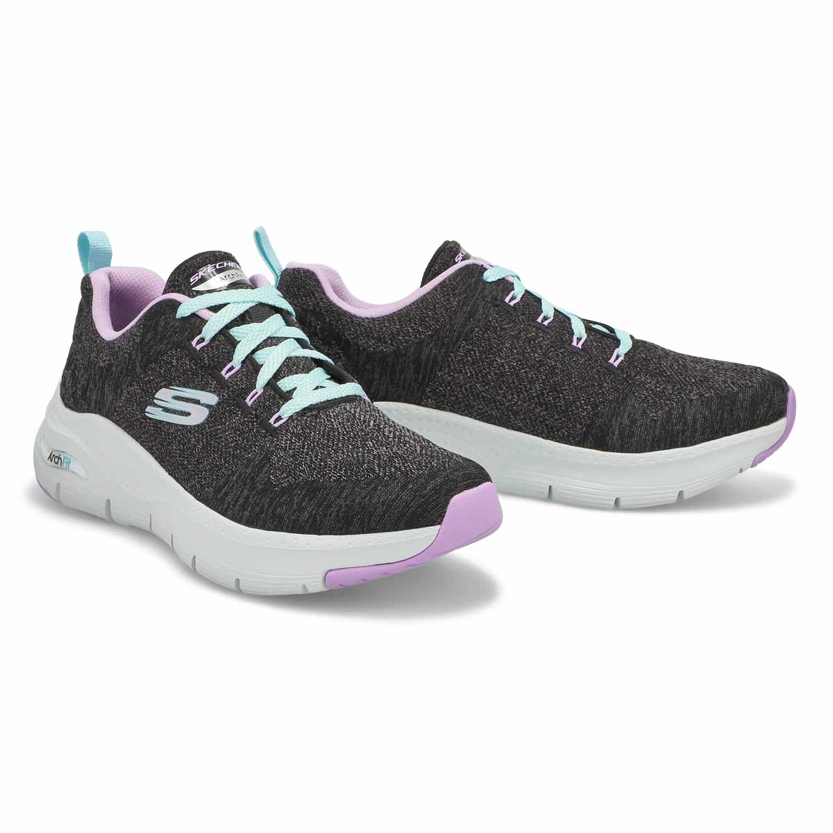 Women's Arch Fit Comfy Wave Sneaker -Blk/Lav