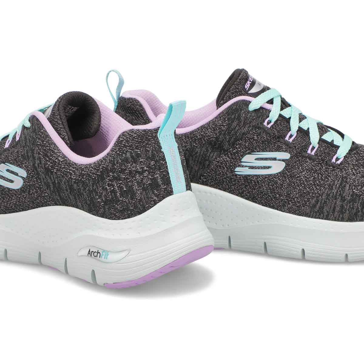 Women's Arch Fit Comfy Wave Sneaker -Blk/Lav