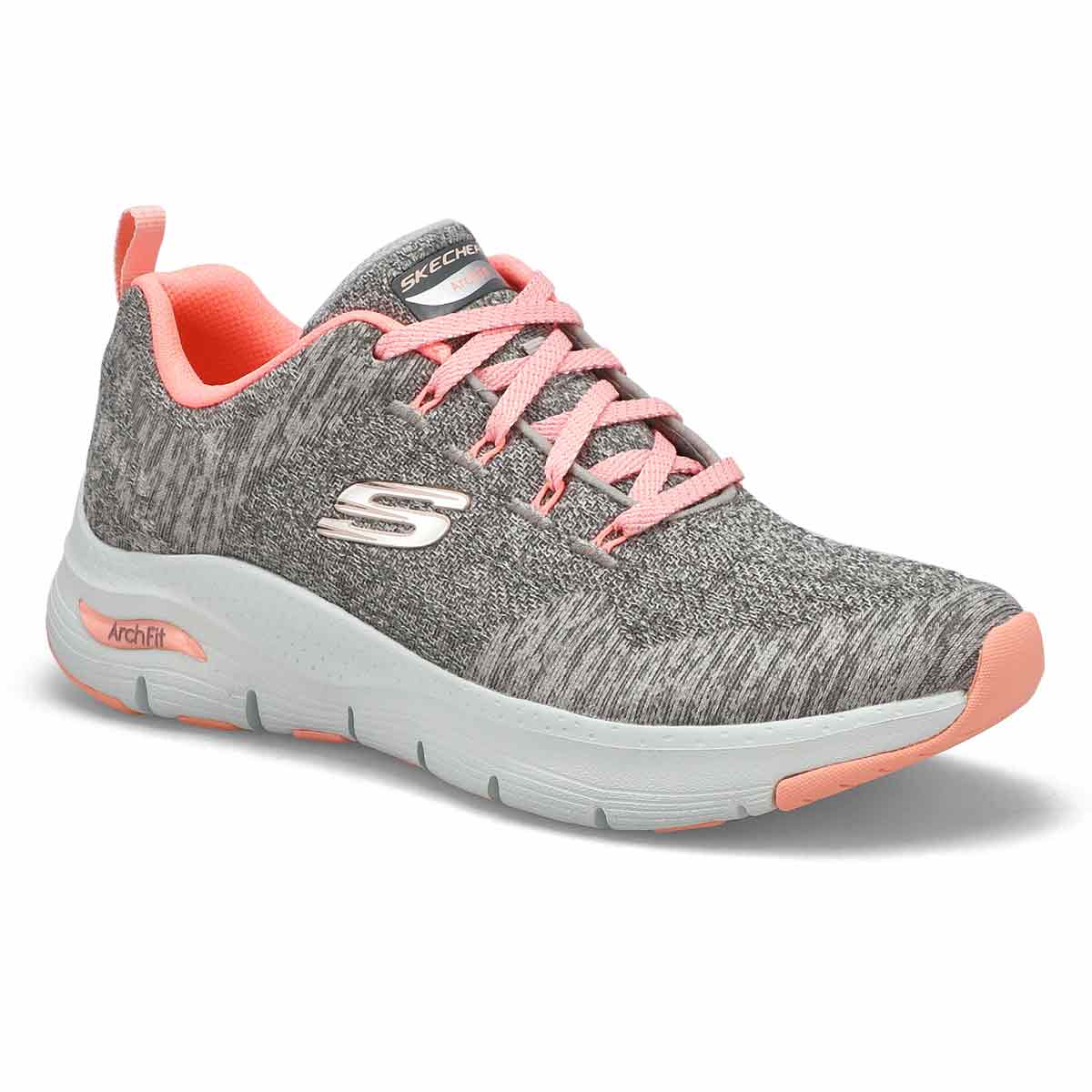 Women's Arch Fit Comfy Wave Sneaker - Grey/Pink