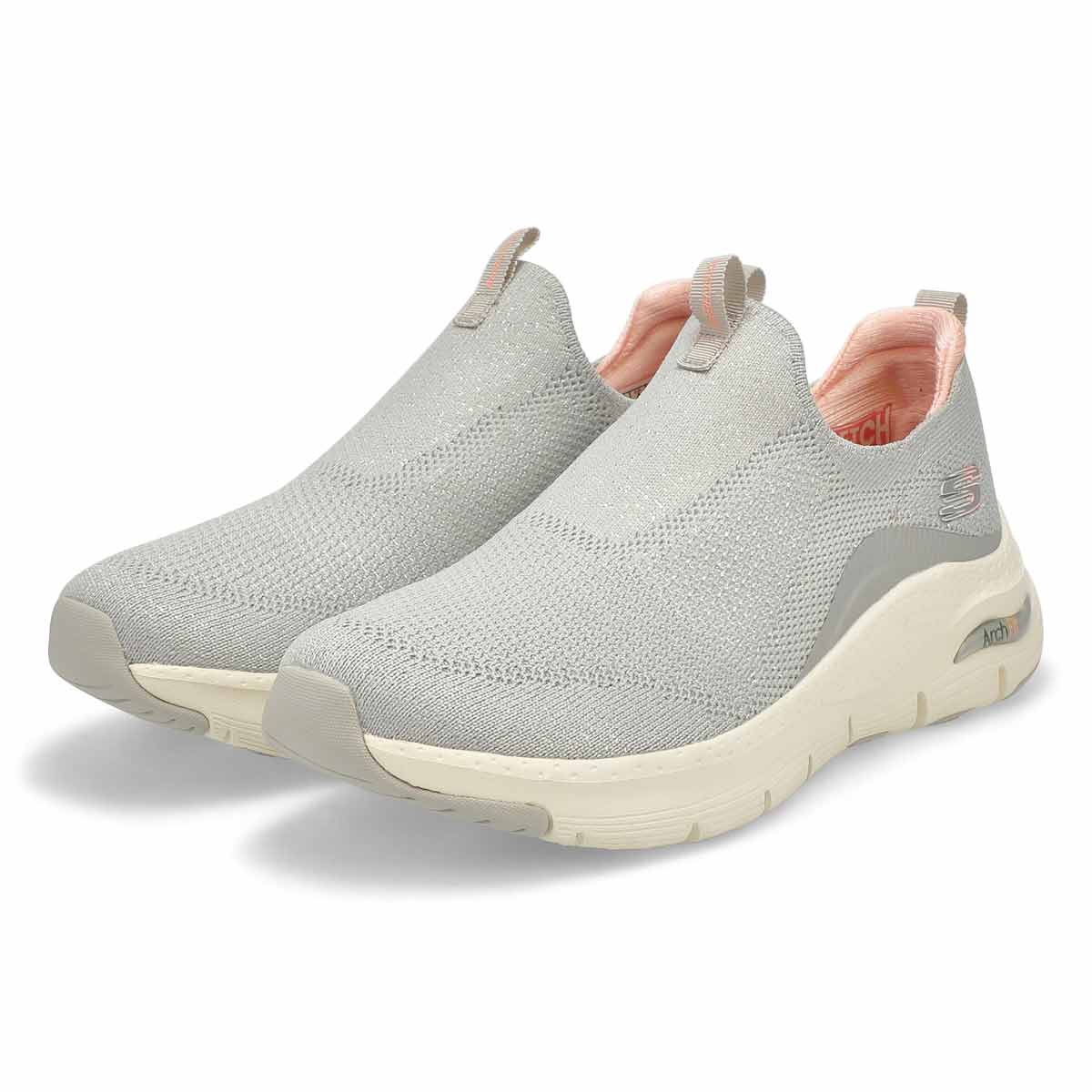 Women's Arch Fit Sneaker - Light Grey/Pink