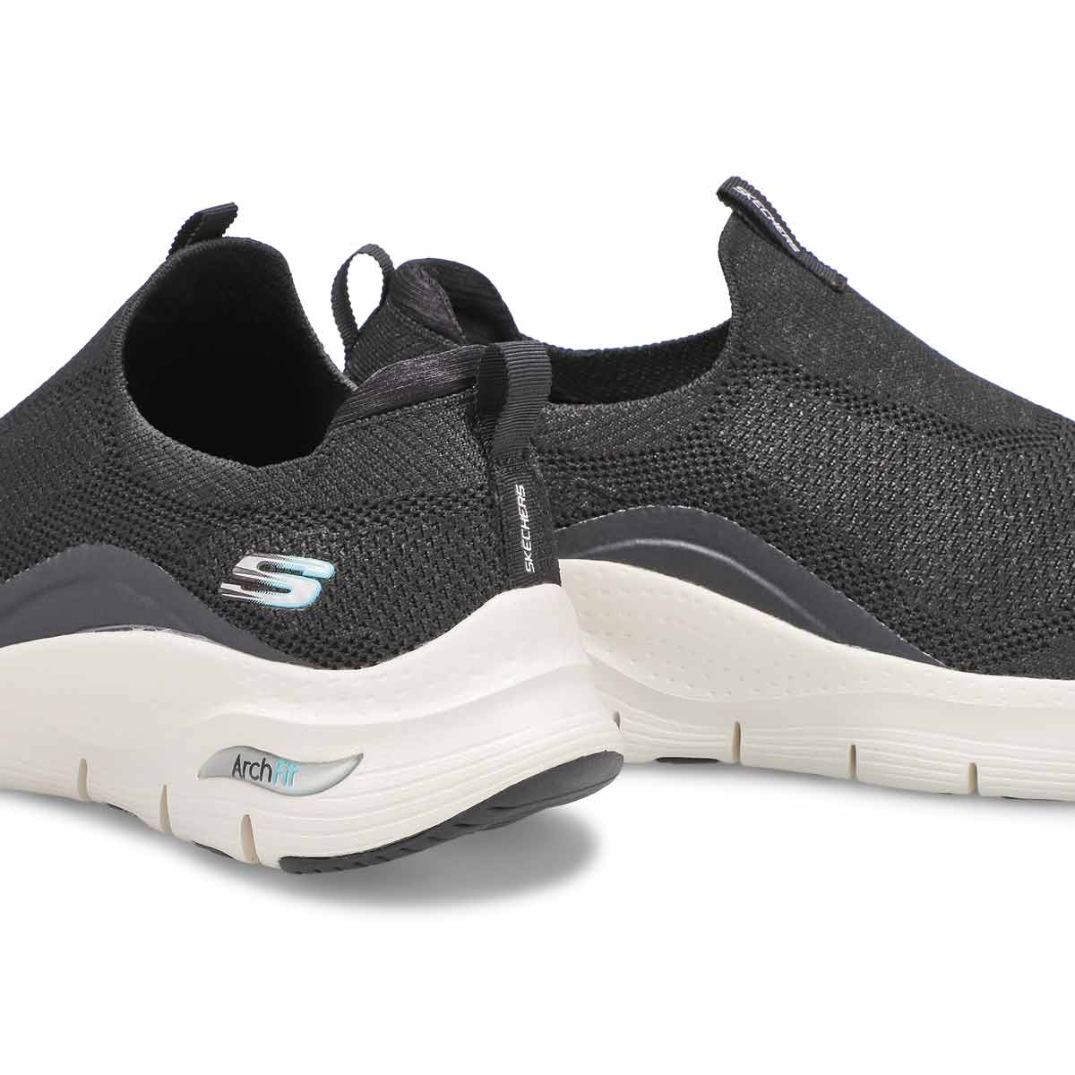 Women's Arch Fit Slip On Wide Sneaker -Black/White