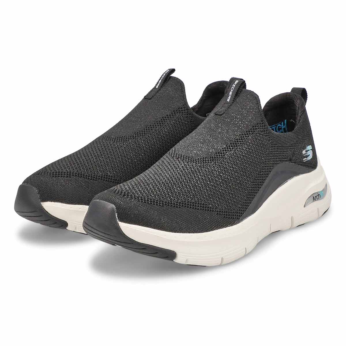 Women's Arch Fit Slip On Wide Sneaker -Black/White