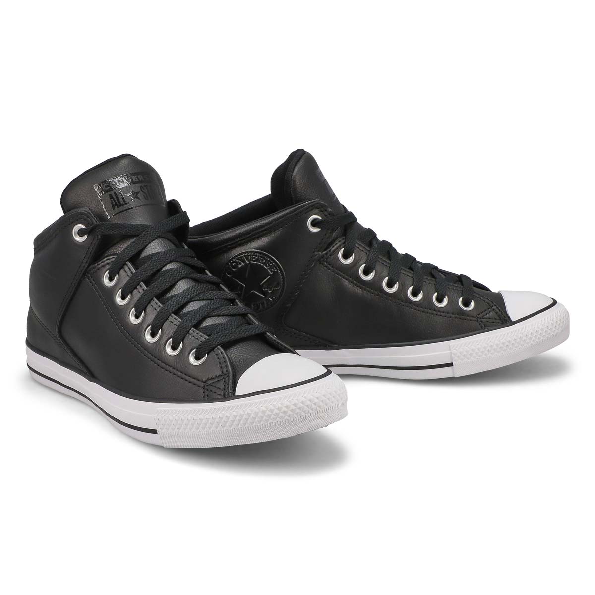 Men's Chuck Taylor All Star High Street Hi Top Leather Sneaker - Black/White