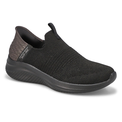 Lds Ultra Flex 3.0 Smooth Step Slip-Ins Sneaker - Black/Black