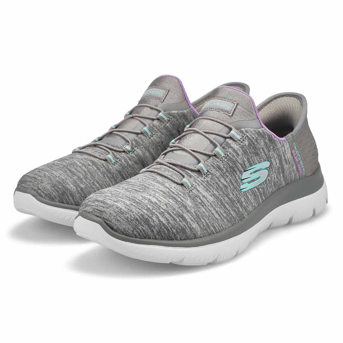 Womens Skechers Relaxed Fit Commute Time Delightful Day Grey