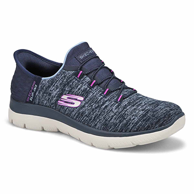 Lds Summits Dazzling Haze Slip-Ins Sneaker - Navy/Purple