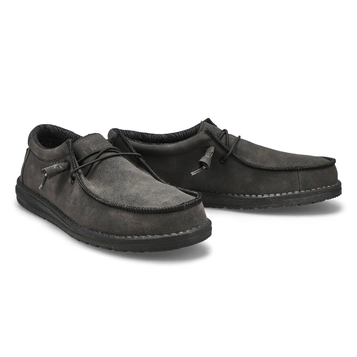 Flâneur WALLY RECYCLED LEATHER, charbon, hommes