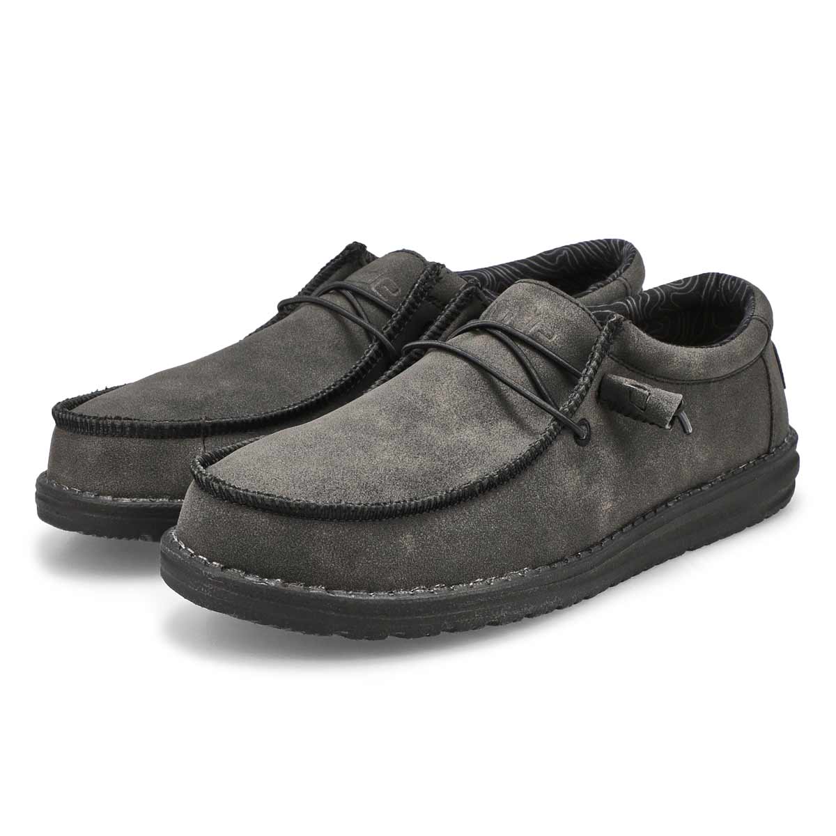 Flâneur WALLY RECYCLED LEATHER, charbon, hommes
