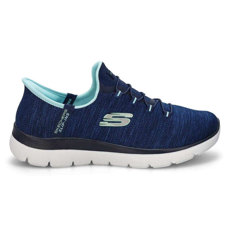 Women's  Summits Everyday Slip-Ins Wide Sneaker - Navy/Aqua