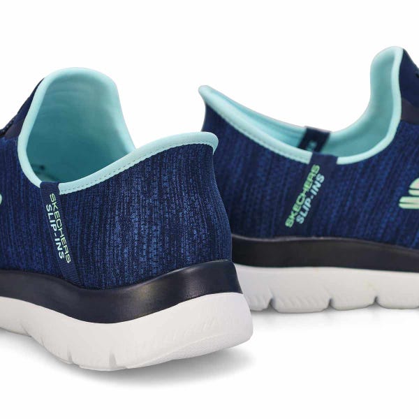 Women's  Summits Everyday Slip-Ins Wide Sneaker - Navy/Aqua