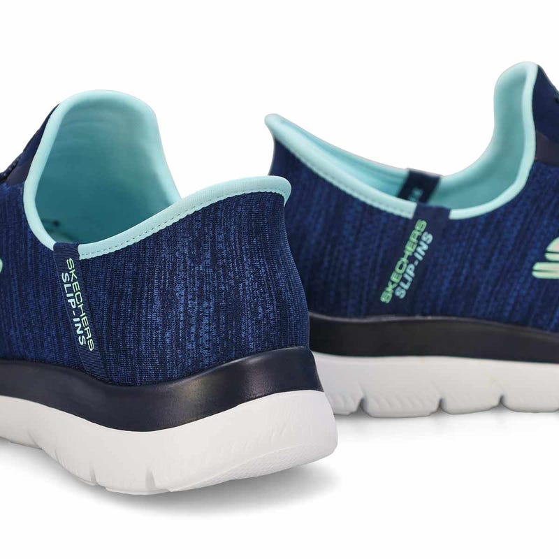 Women's  Summits Everyday Slip-Ins Wide Sneaker - Navy/Aqua