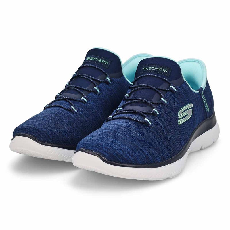 Women's  Summits Everyday Slip-Ins Wide Sneaker - Navy/Aqua