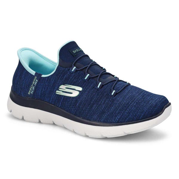 Women's  Summits Everyday Slip-Ins Wide Sneaker - Navy/Aqua