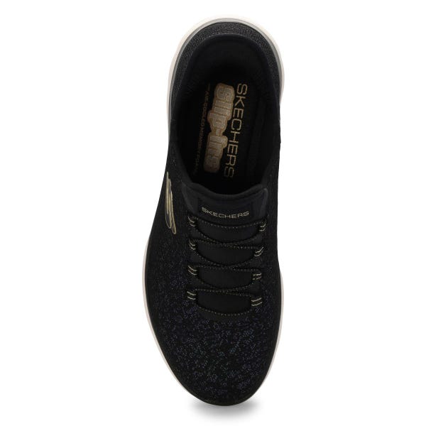Women's  Summits Lunar Glow Slip-Ins Sneaker - Black/Gold