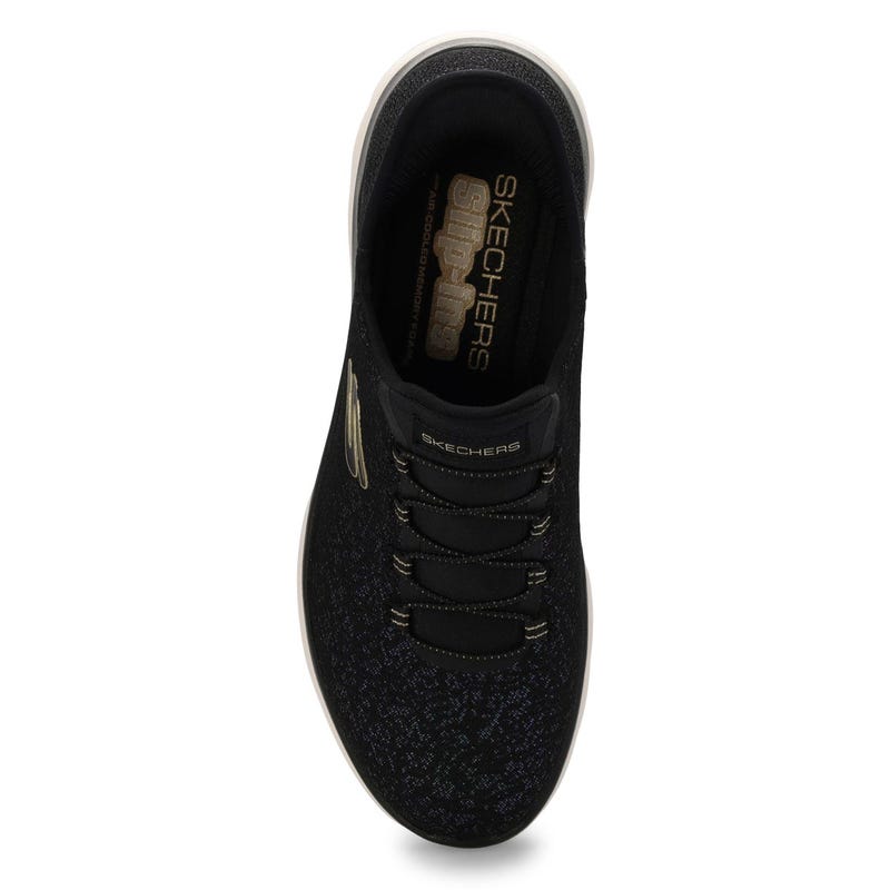 Women's  Summits Lunar Glow Slip-Ins Sneaker - Black/Gold