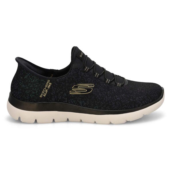 Women's  Summits Lunar Glow Slip-Ins Sneaker - Black/Gold