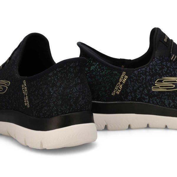 Women's  Summits Lunar Glow Slip-Ins Sneaker - Black/Gold