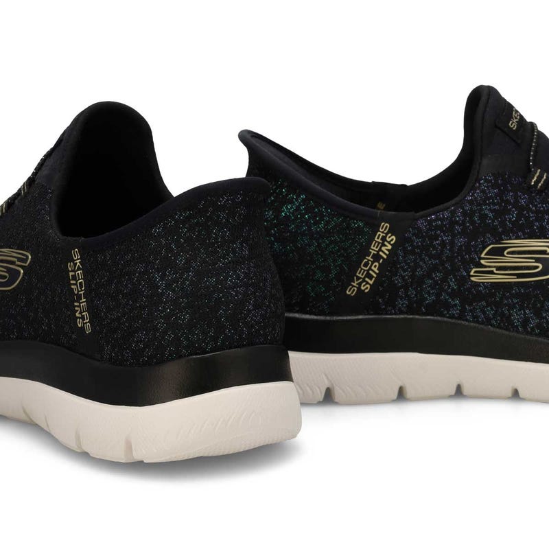 Women's  Summits Lunar Glow Slip-Ins Sneaker - Black/Gold