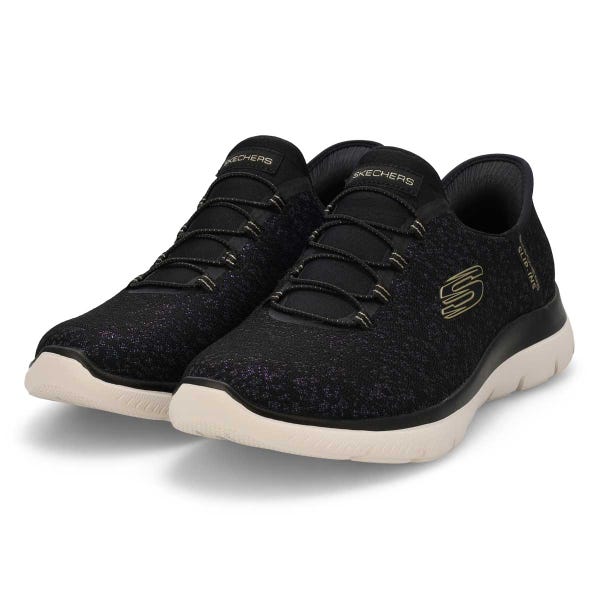 Women's  Summits Lunar Glow Slip-Ins Sneaker - Black/Gold