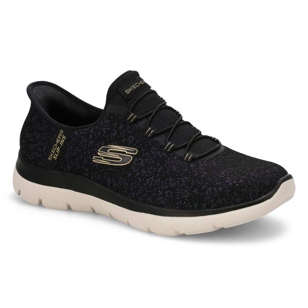 Women's  Summits Lunar Glow Slip-Ins Sneaker - Black/Gold
