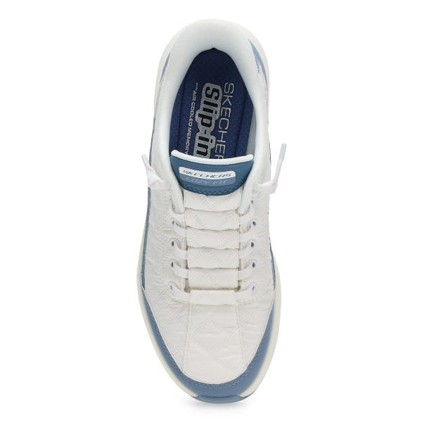 Women's Contour Foam Cozy Fit Slip-Ins Sneaker - White/Light Blue