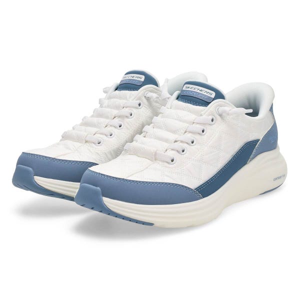 Women's Contour Foam Cozy Fit Slip-Ins Sneaker - White/Light Blue