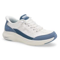 Women's Contour Foam Cozy Fit Slip-Ins Sneaker - White/Light Blue