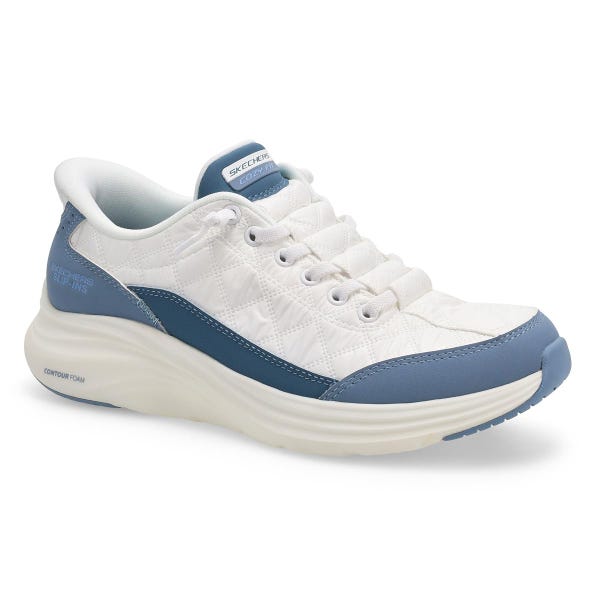 Women's Contour Foam Cozy Fit Slip-Ins Sneaker - White/Light Blue