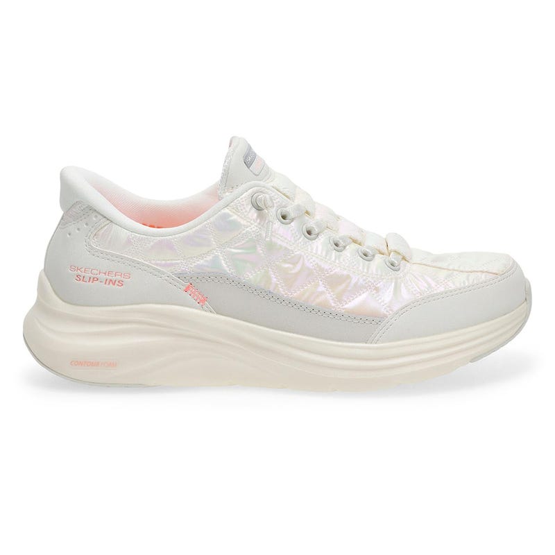 Women's Contour Foam Cozy Fit Slip-Ins Sneaker - White/Multi