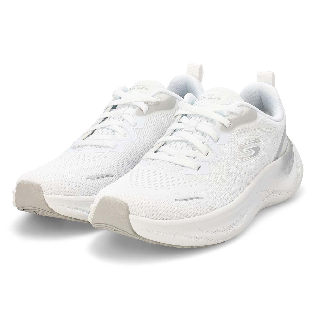 Baskets à lacets SKECH CLOUD GENTLE GLOW, blanc/argent, femmes