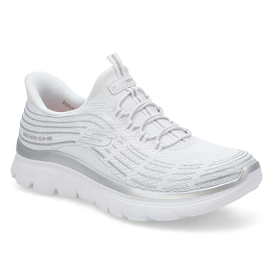 Lds Summits Plus Slip-Ins Sneaker - White/Silver