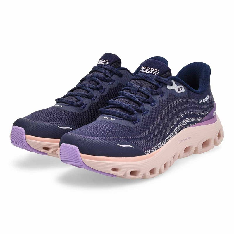 Women's Arch Fit Glide-Step Wave Slip-Ins Sneaker - Navy/Multi