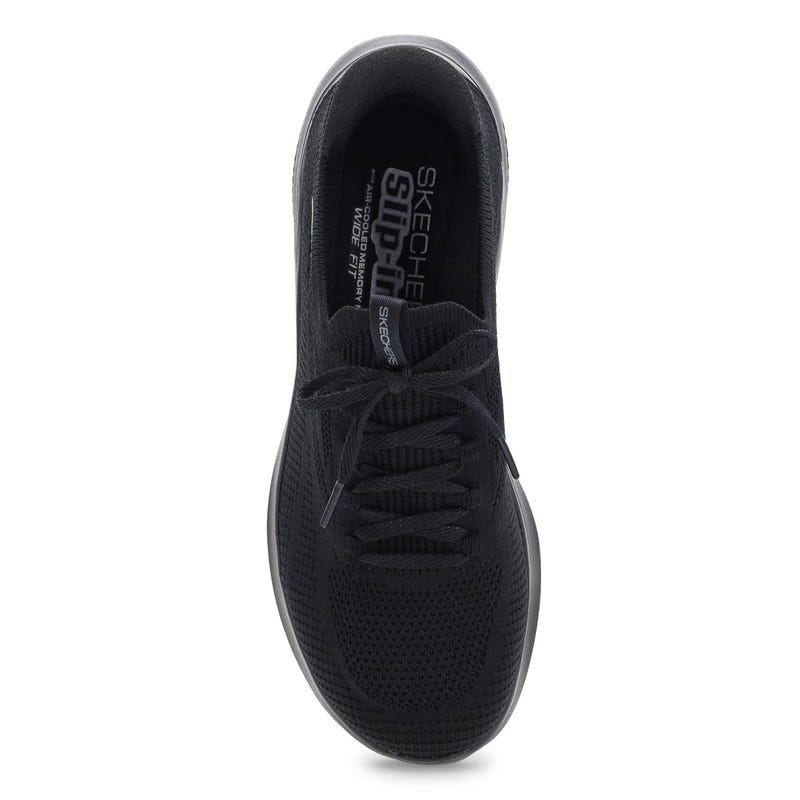Espadrilles femmes Ultra Flex 4.0 à enfiler larges - Noir/Noir