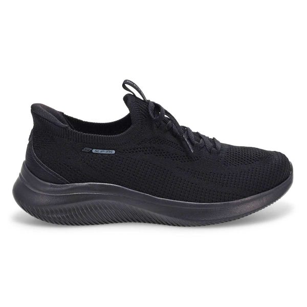 Espadrilles femmes Ultra Flex 4.0 à enfiler larges - Noir/Noir