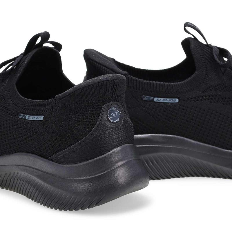 Espadrilles femmes Ultra Flex 4.0 à enfiler larges - Noir/Noir
