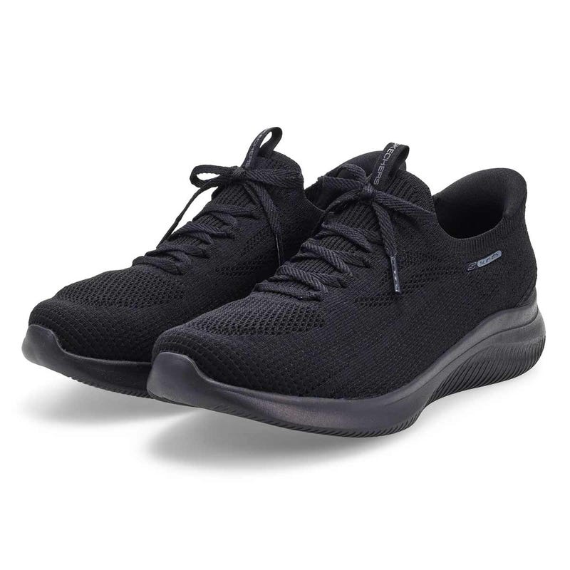 Espadrilles femmes Ultra Flex 4.0 à enfiler larges - Noir/Noir
