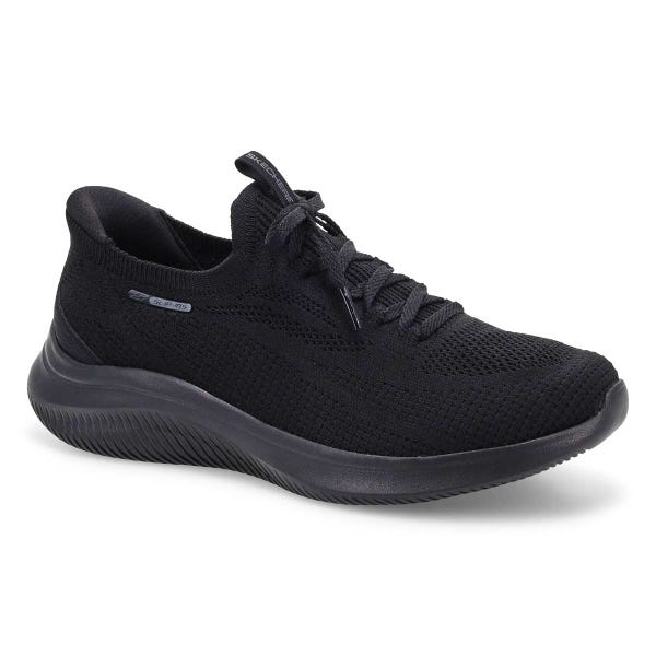 Espadrilles femmes Ultra Flex 4.0 à enfiler larges - Noir/Noir