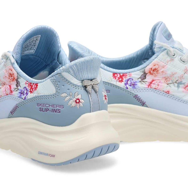 Women's  Contour Foam Floral Slip-Ins Sneaker - Blue/Pink/White