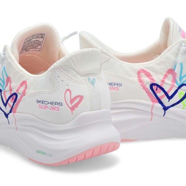 Women's  Contour Foam Timeless Heart Slip-Ins Sneaker - White/Multi