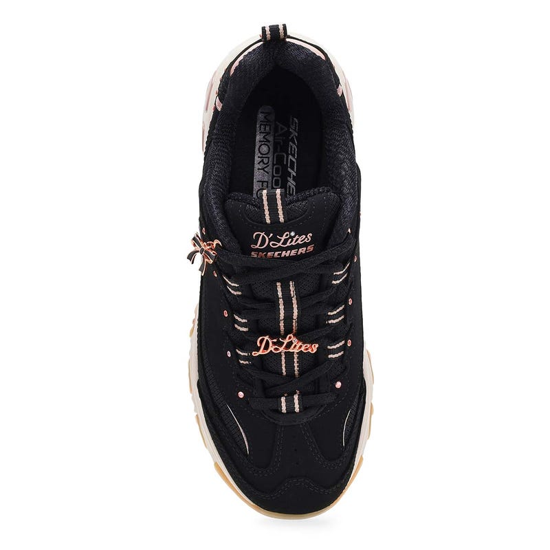 Espadrilles à lacets D'Lites pour femmes - Noir/Or rose