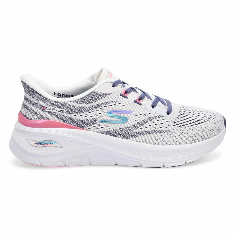 Espadrille Skechers Arch Fit 3.0 - Easy Chic mains libres pour femmes en Blanc/Multi.