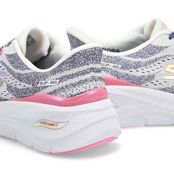 Espadrille Skechers Arch Fit 3.0 - Easy Chic mains libres pour femmes en Blanc/Multi.