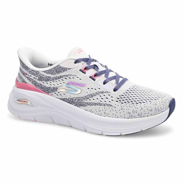 Espadrille Skechers Arch Fit 3.0 - Easy Chic mains libres pour femmes en Blanc/Multi.